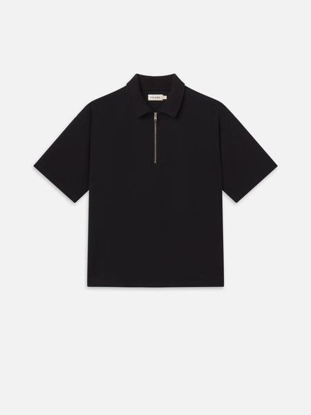ZIP POLO SHIRT BLACK