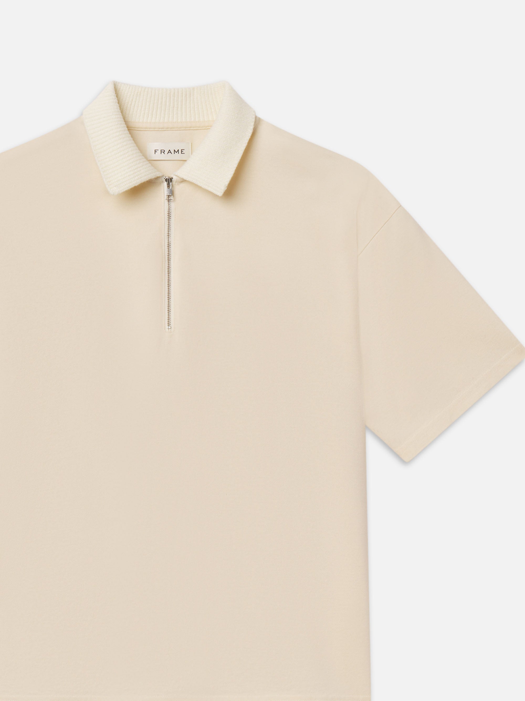 ZIP POLO SHIRT LIGHT STONE