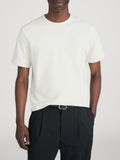 Jacquard Stripe Tee -- Cream/ Mauve Stripe