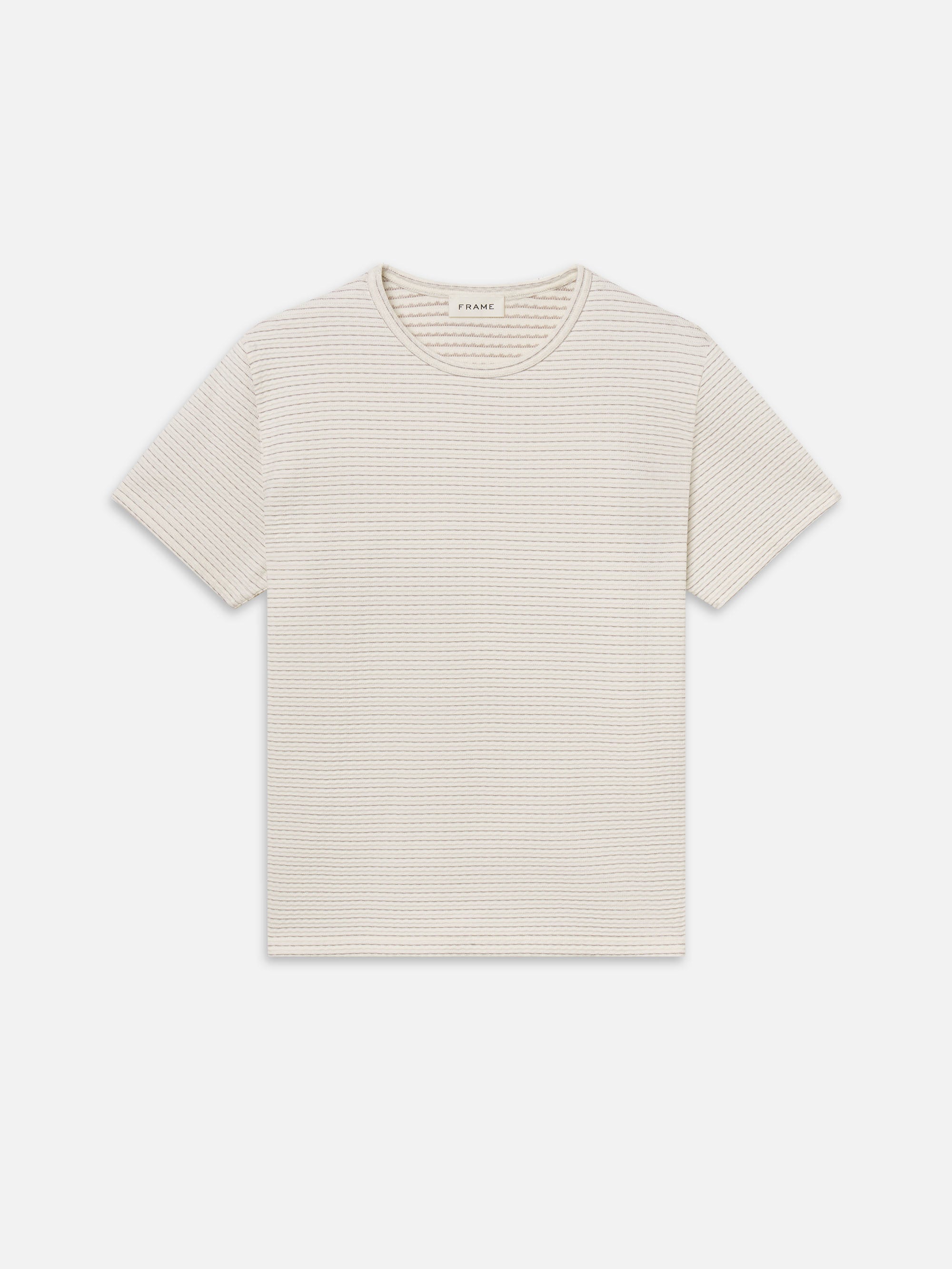 Jacquard Stripe Tee -- Cream/ Mauve Stripe
