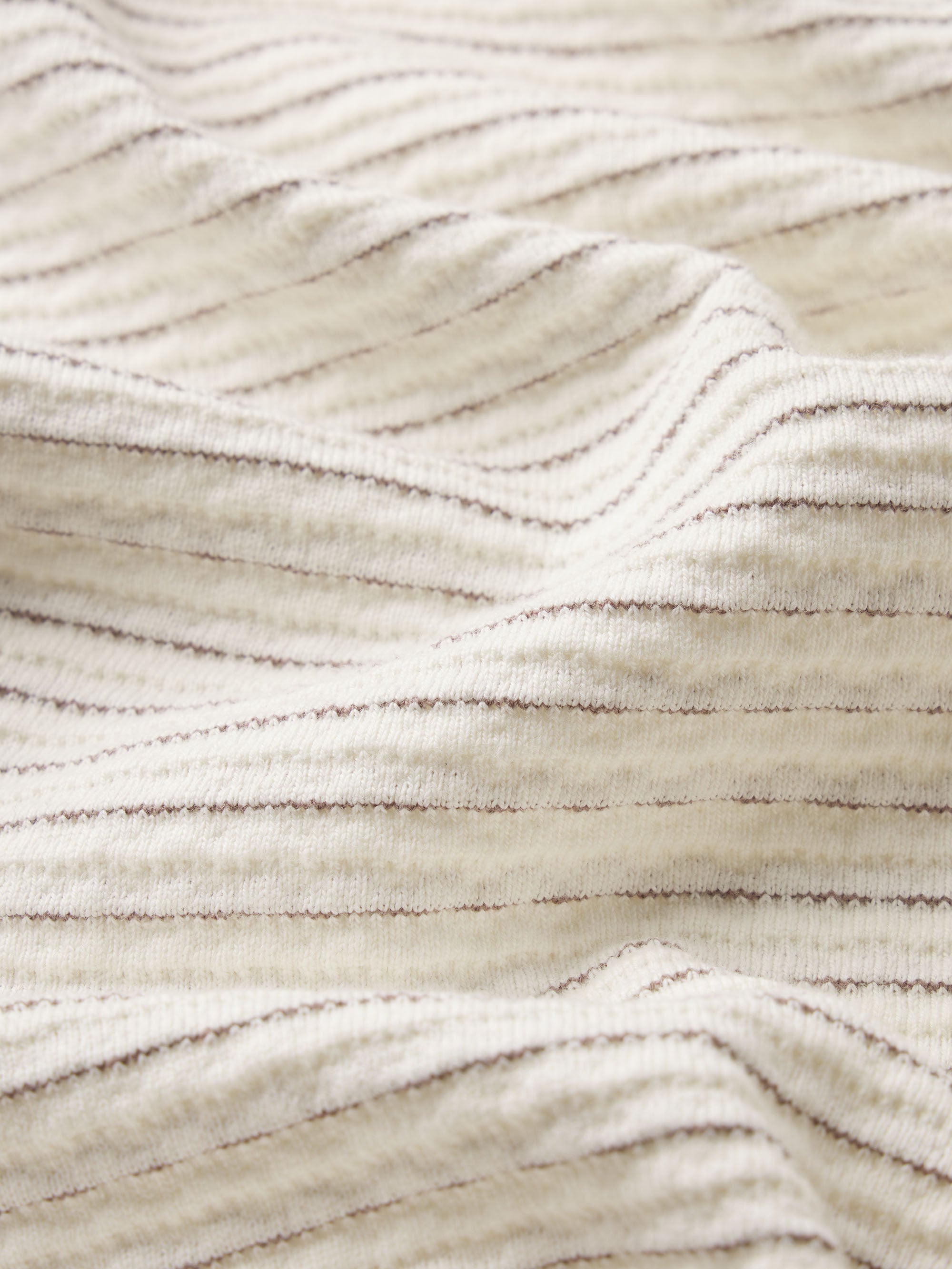 Jacquard Stripe Tee -- Cream/ Mauve Stripe