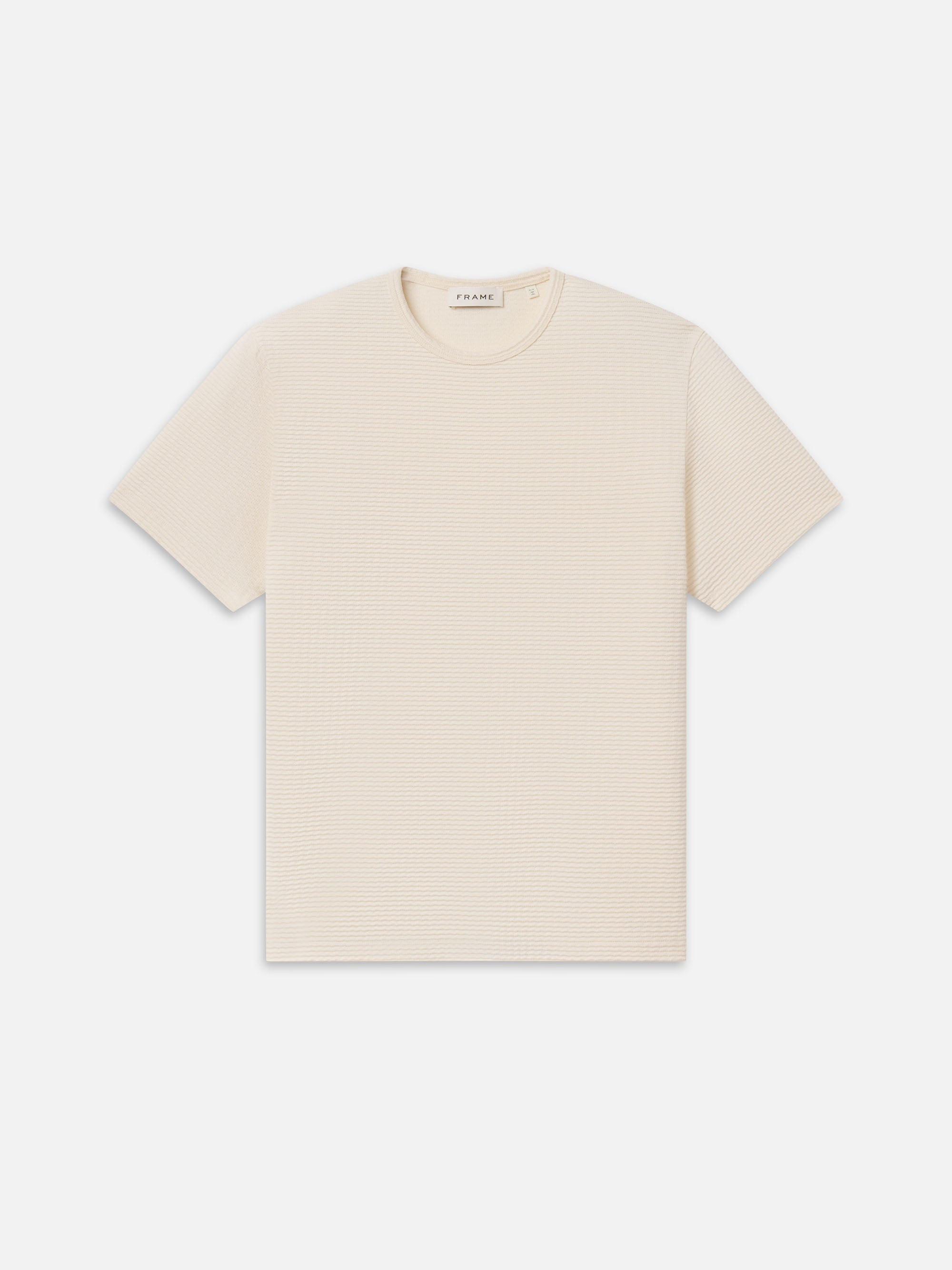 Jacquard Stripe Tee -- Cream