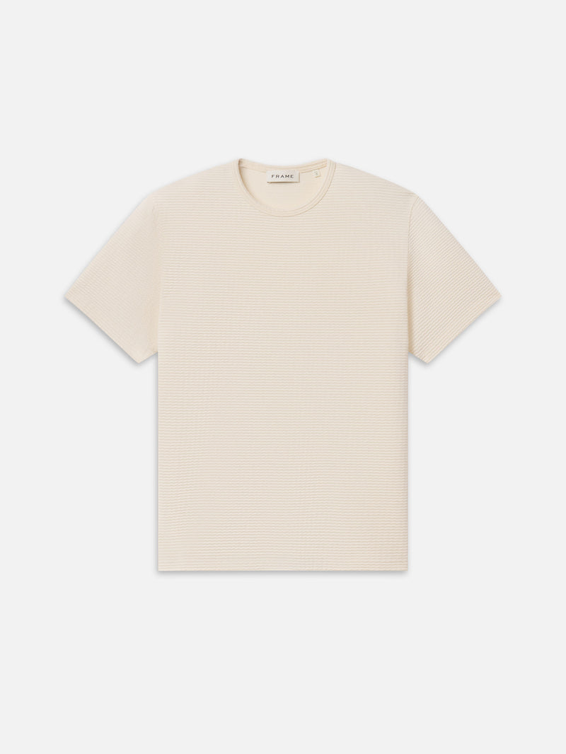Jacquard Stripe Tee -- Cream