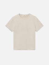 Jacquard Stripe Tee -- Cream/Brown Stripe