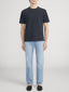 Jacquard Stripe Tee -- Navy/Cream Stripe