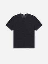 Jacquard Stripe Tee -- Navy/Cream Stripe