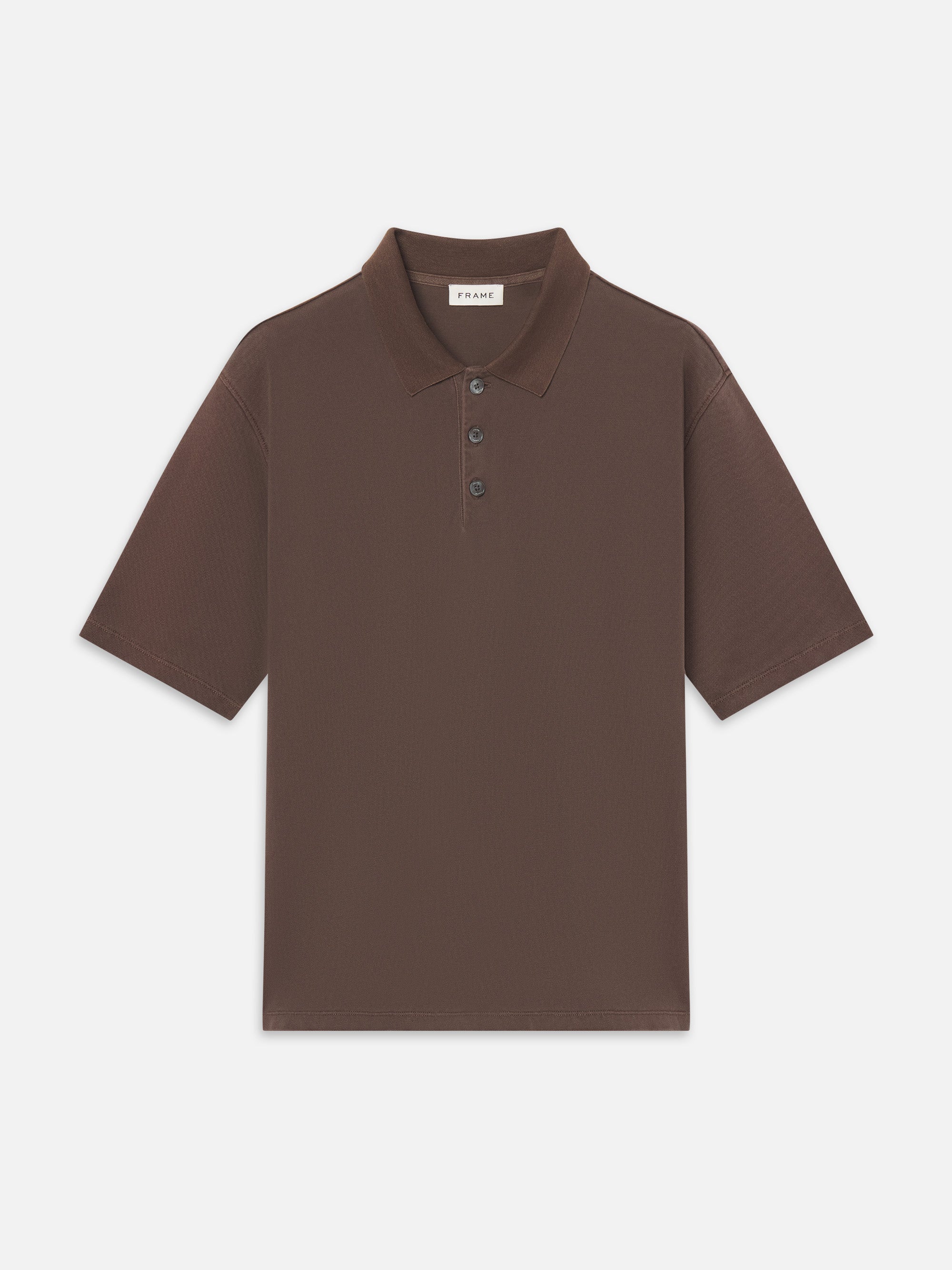 WASHED LIGHT PIQUE POLO ANTIQUE CAFE