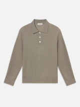 Long Sleeve Polo Sweater -- Warm Grey