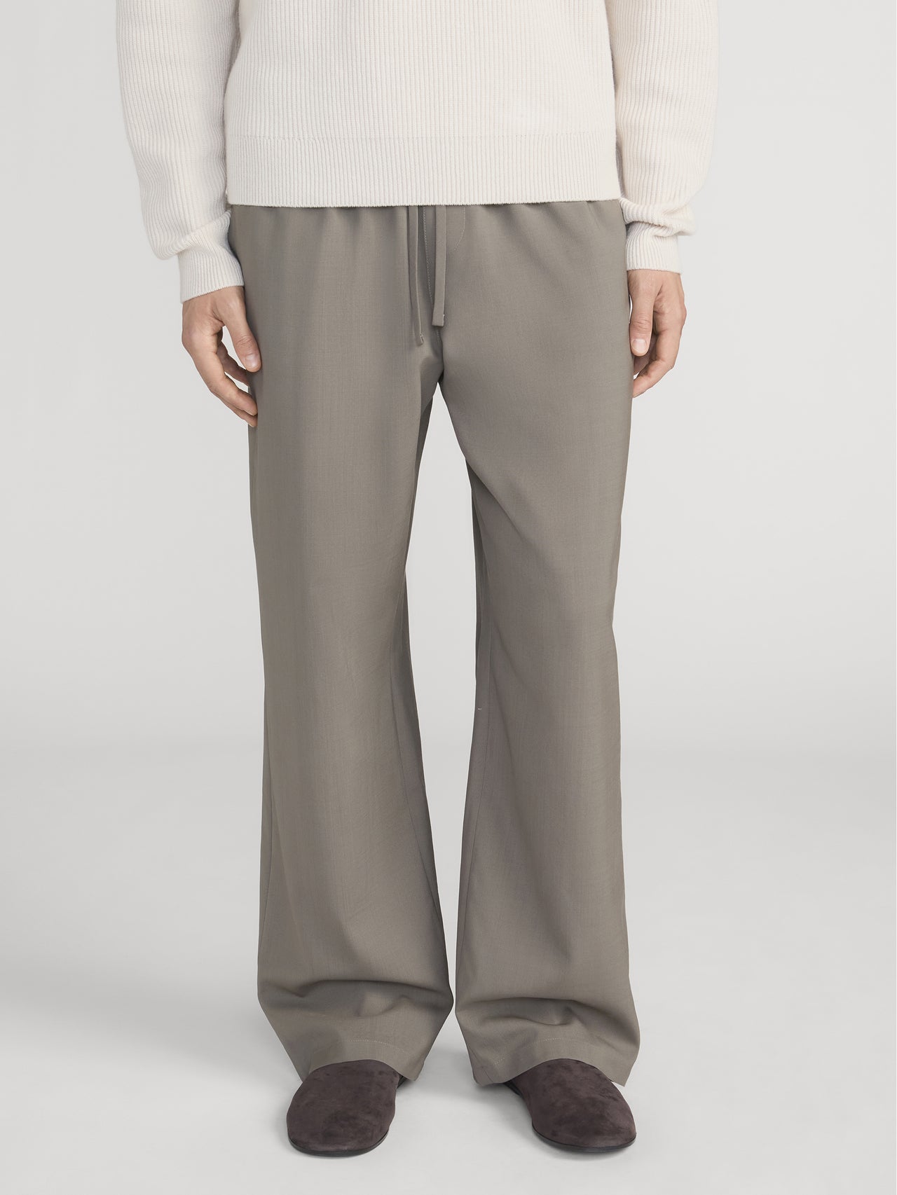 Easy Wide Leg Trousers -- Smoky Green