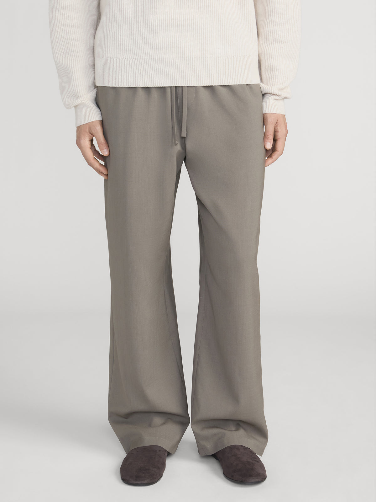 Easy Wide Leg Trousers -- Smoky Green