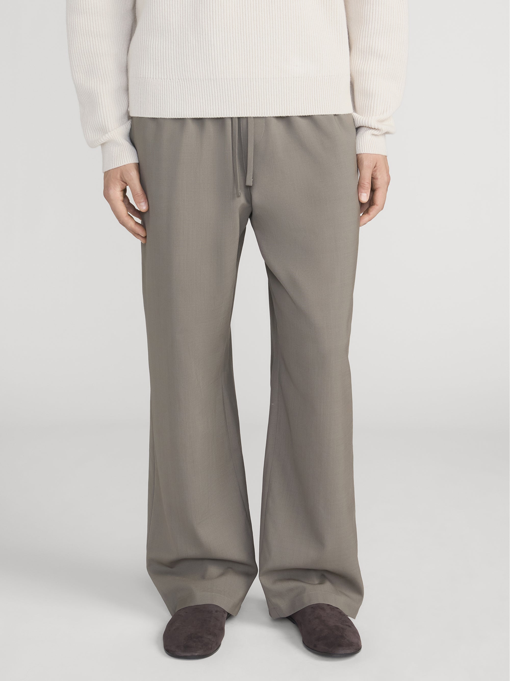 Easy Wide Leg Trousers -- Smoky Green