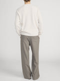Ribbed Crewneck Sweater -- Cream