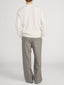 Ribbed Crewneck Sweater -- Cream