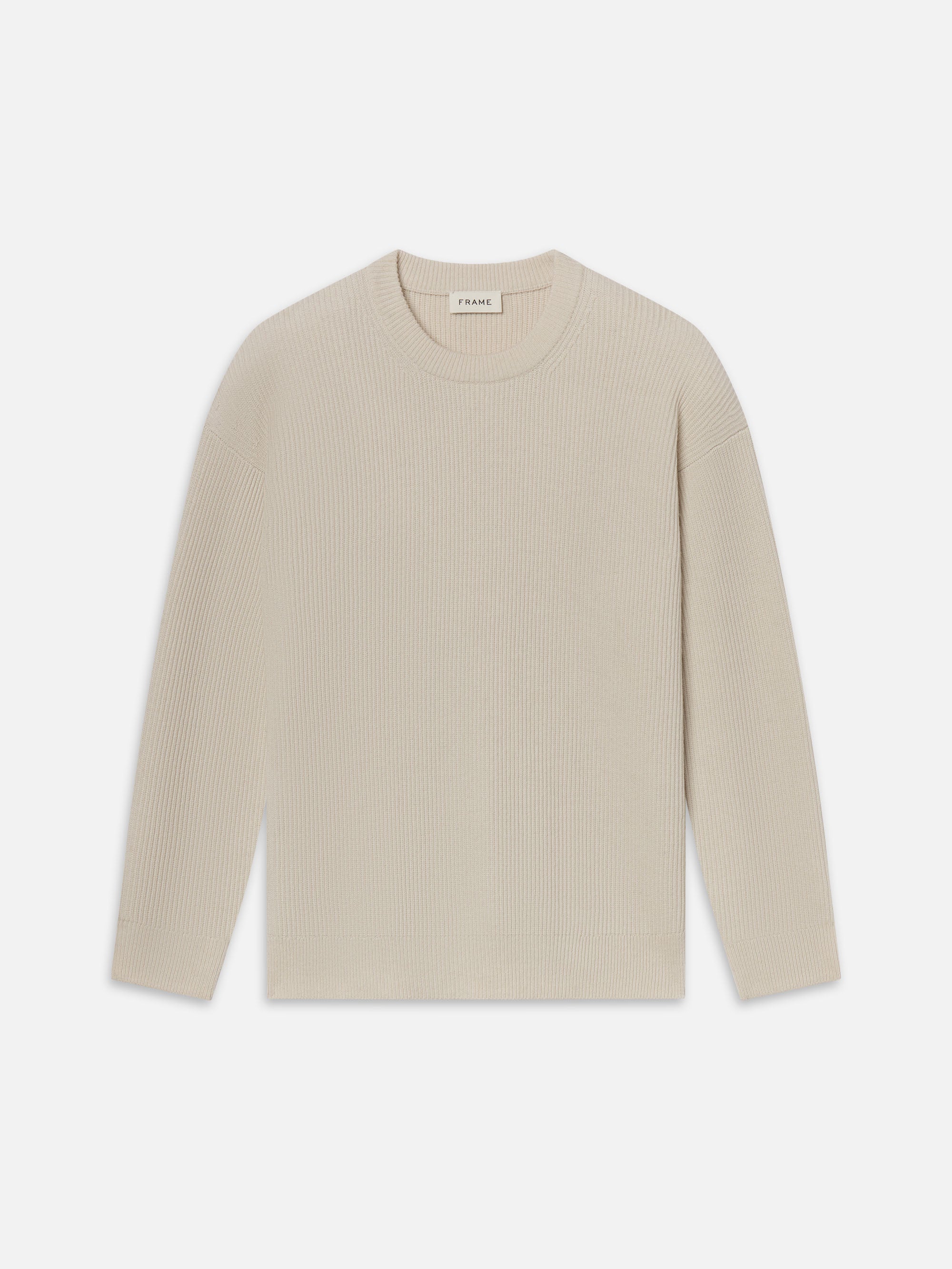 Ribbed Crewneck Sweater -- Cream
