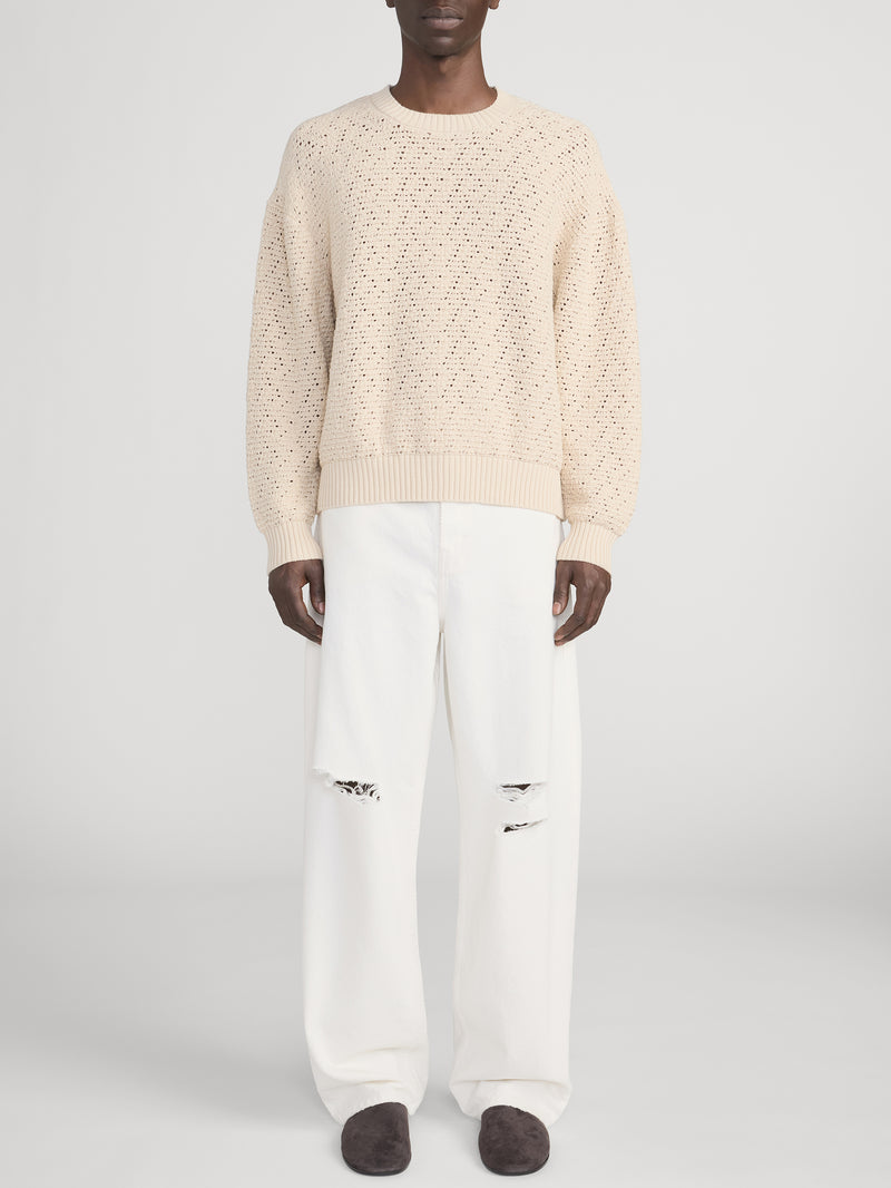 Crochet Sweater -- Light Stone