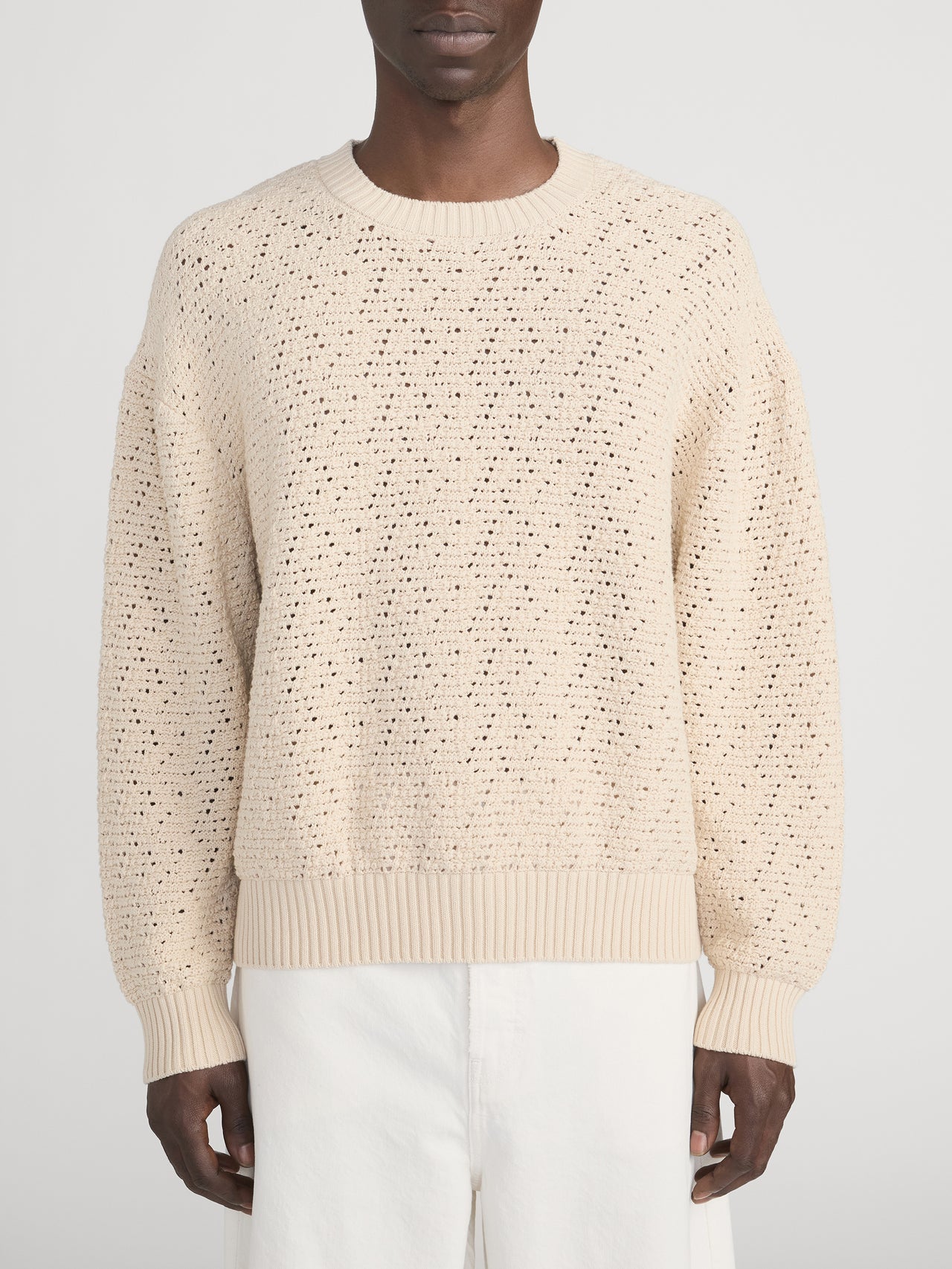 Crochet Sweater -- Light Stone