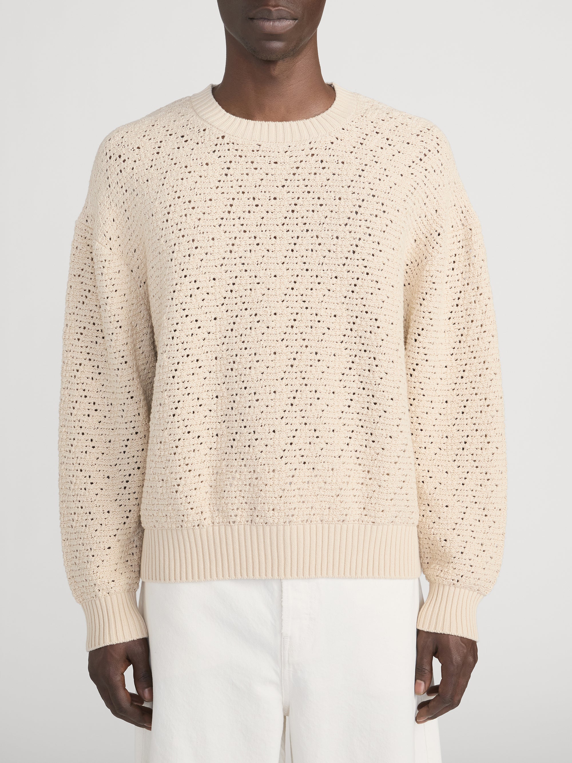 Crochet Sweater -- Light Stone