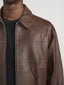 Textured Leather Bomber -- Cafe