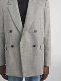 Retro Double Breasted Blazer -- Grey Multi