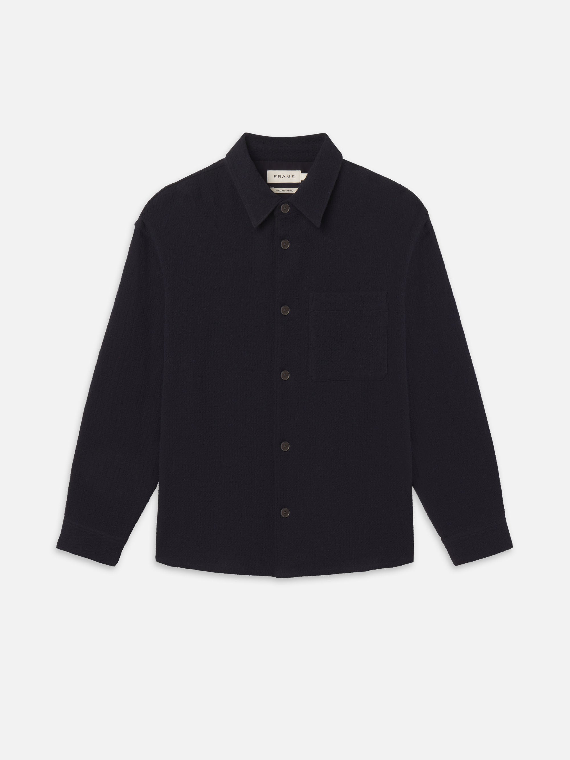 OPEN WEAVE L/S SHIRT DARK NAVY