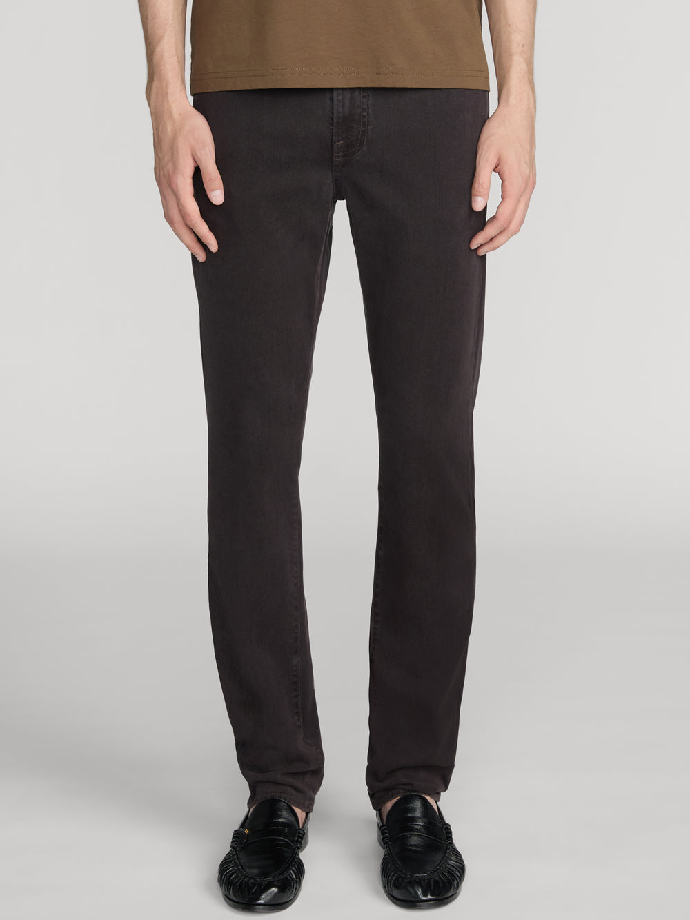 L'Homme Slim Brushed Twill -- Deep Brown
