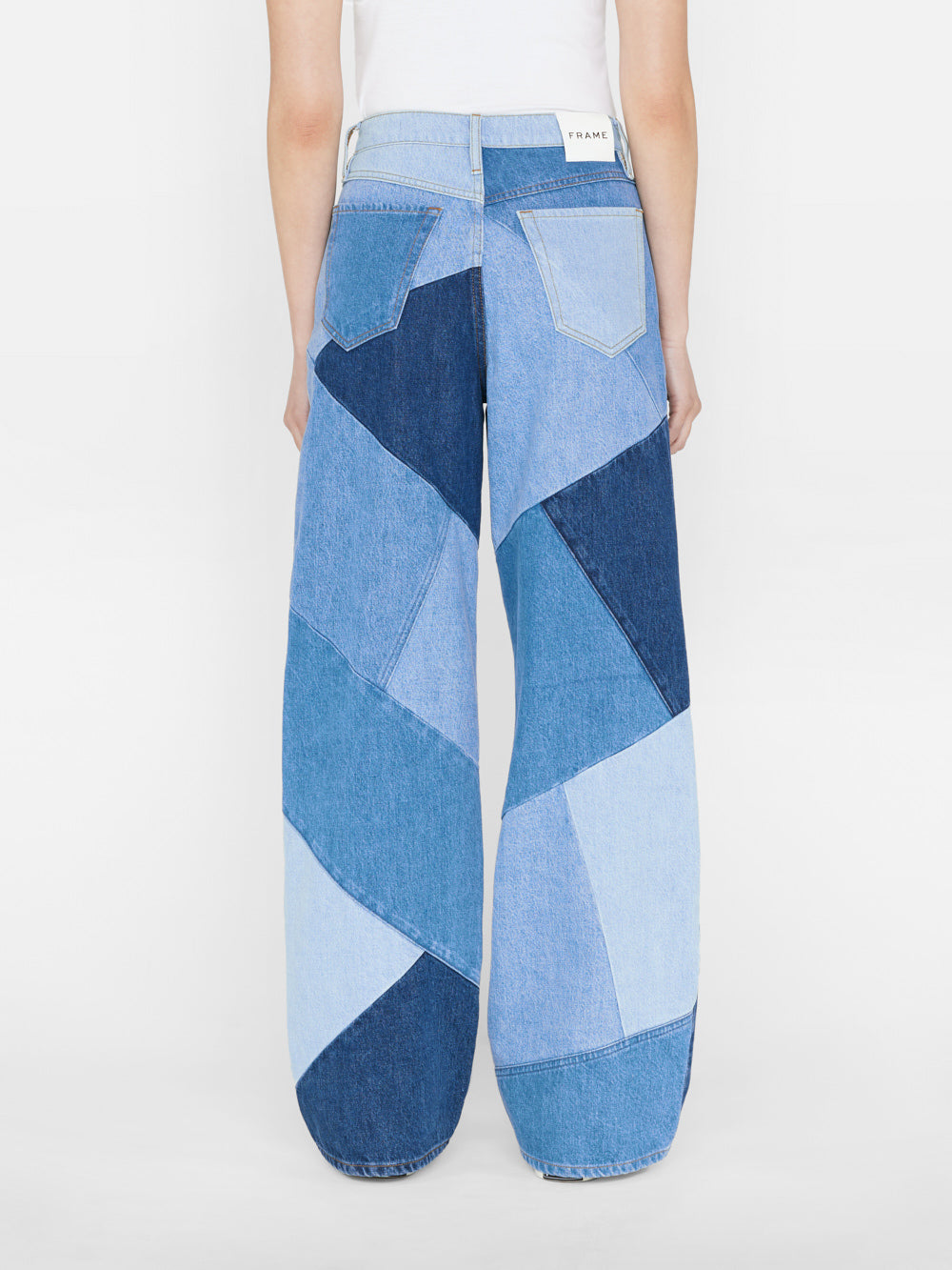 Patchwork Le High 'N' Tight Wide Leg in Blue Compilation – FRAME