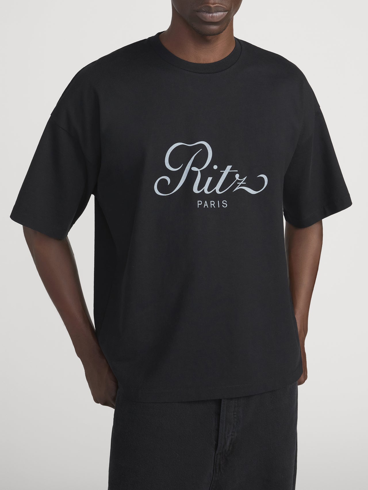 Ritz T-shirt Front On Model Detail Shot 