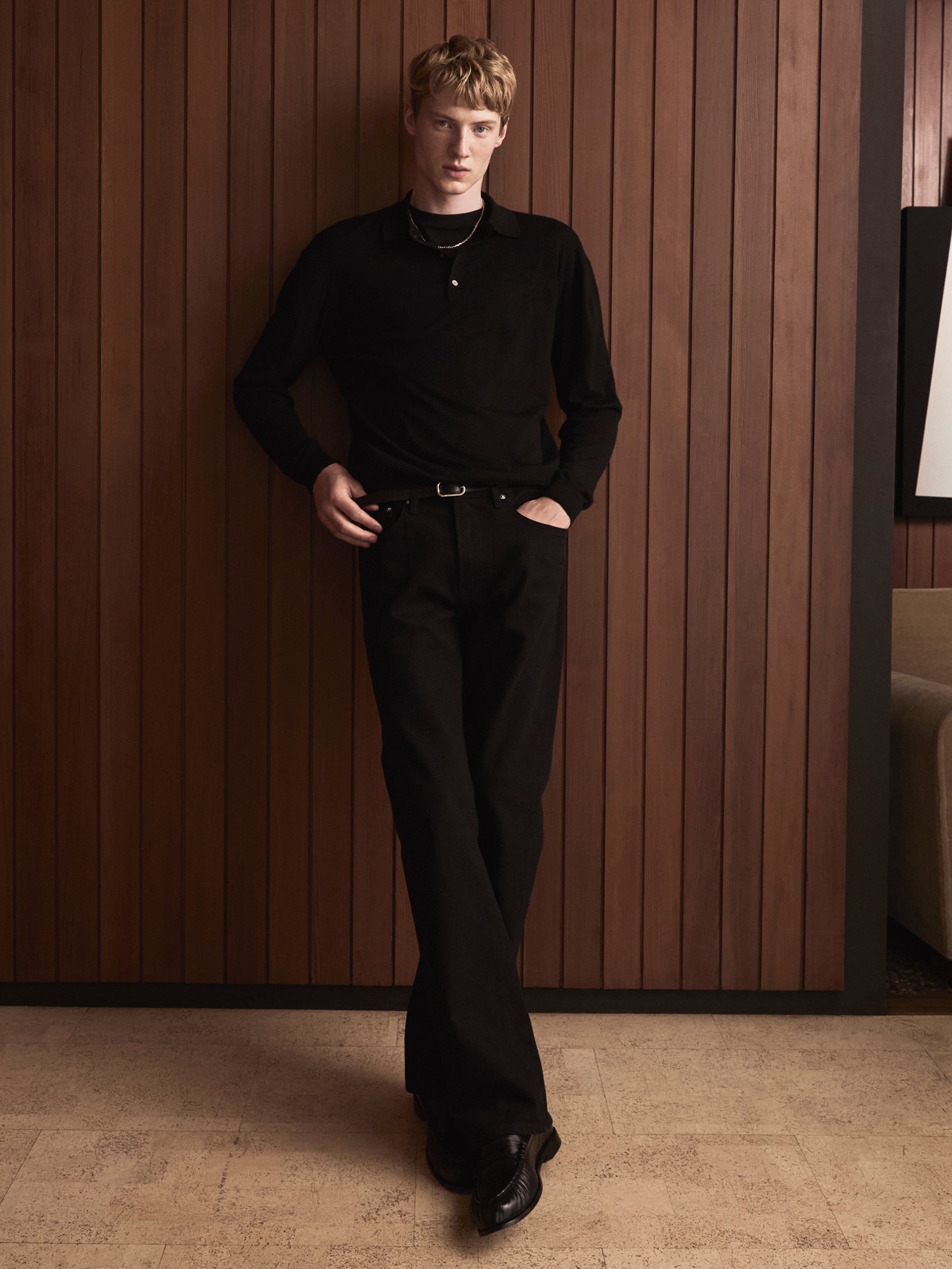 SUPERFINE POLO SWEATER BLACK