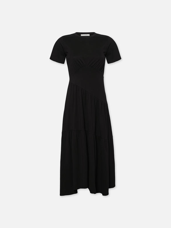 GATHERED SEAM S/S DRESS BLACK – FRAME