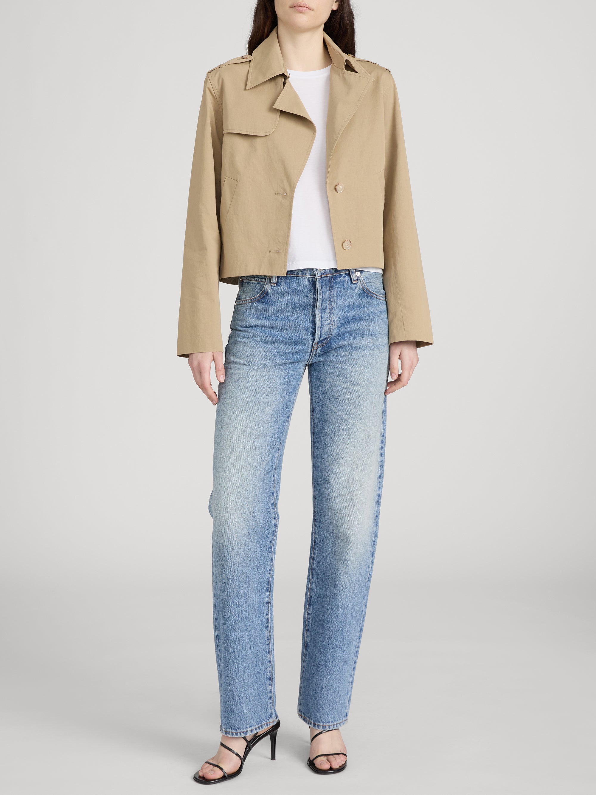 SHORT TRENCH JACKET KHAKI