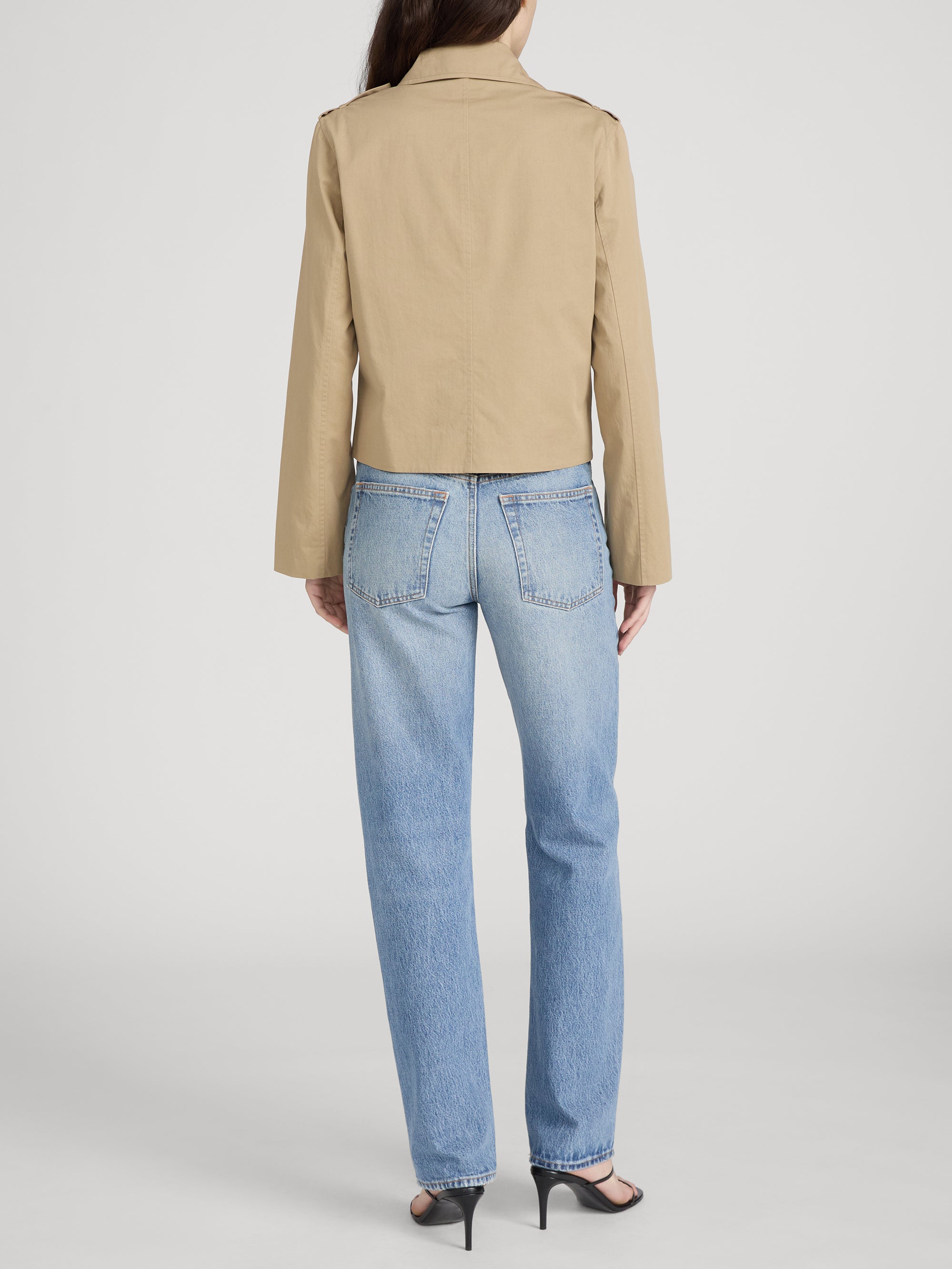 SHORT TRENCH JACKET KHAKI