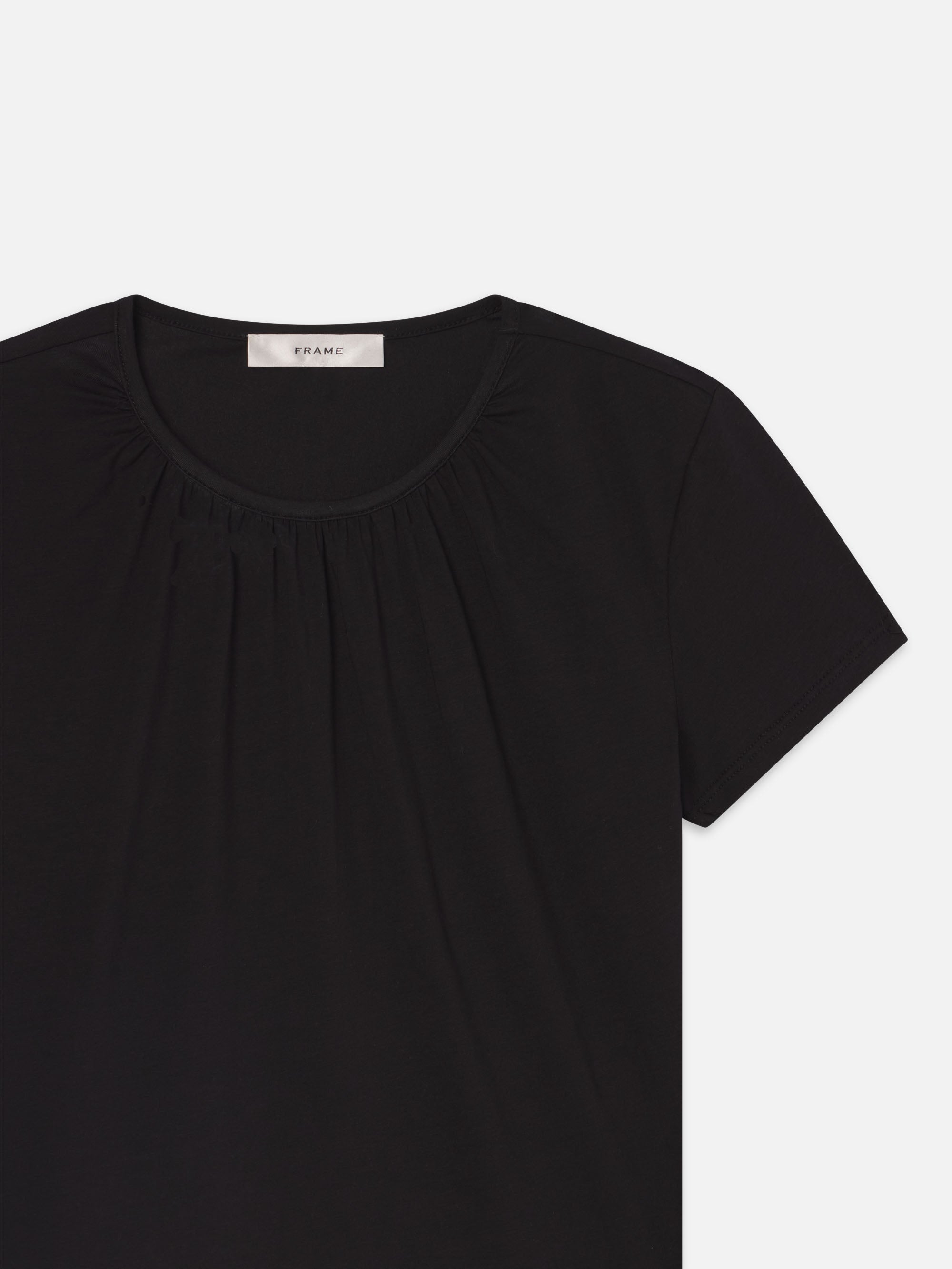 ボーダーズアットバルコニー　36 ブラック　SHIRT GATHERED TEE THE GATHERED TEE BLACK