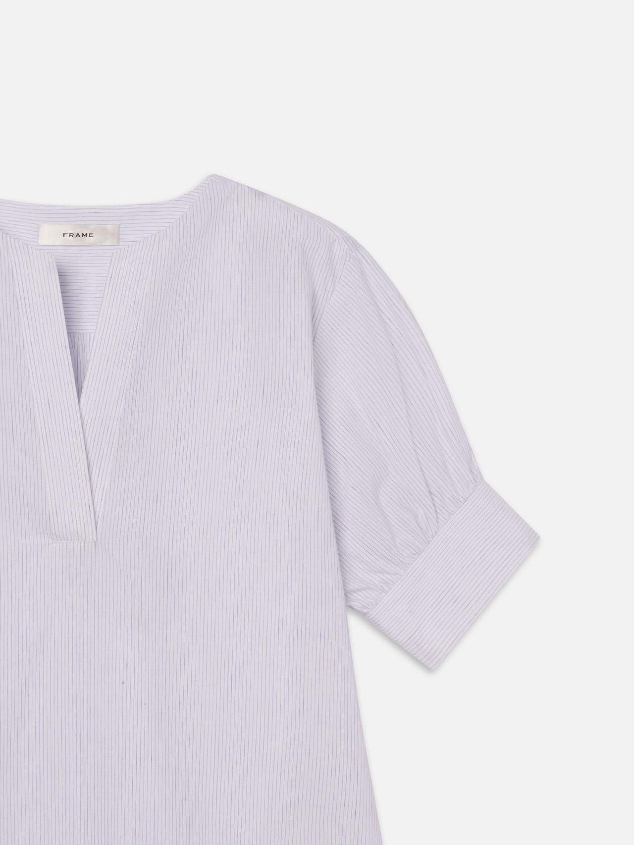 The V-Neck Popover -- Steel Blue Multi