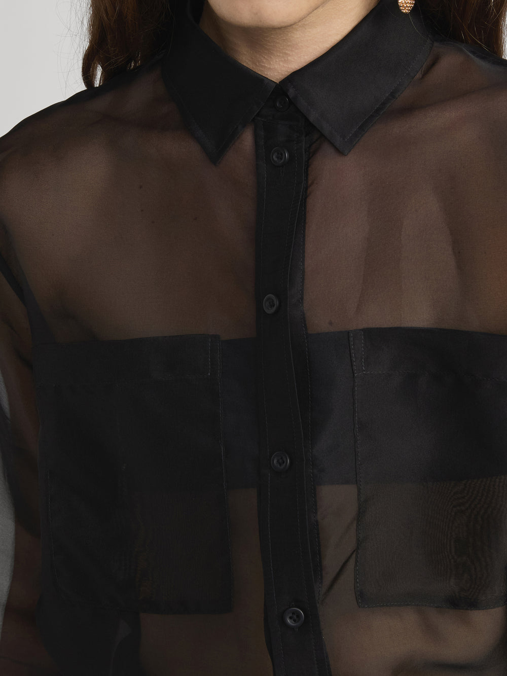 THE SILK ORGANZA SHIRT BLACK THE SILK ORGANZA SHIRT BLACK