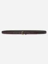 The Petite Square Buckle Belt -- Pomegranate Croc