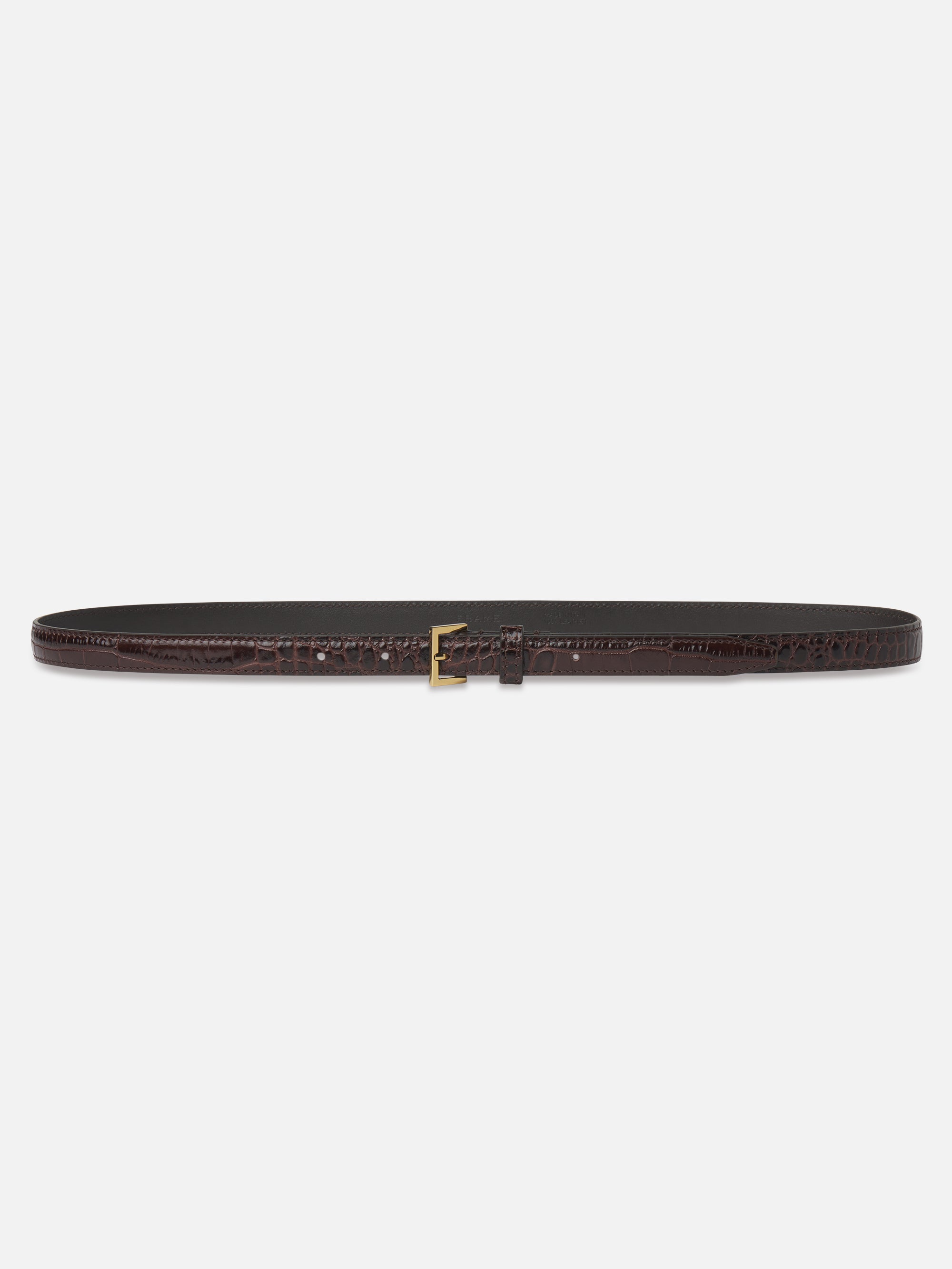 The Petite Square Buckle Belt -- Pomegranate Croc