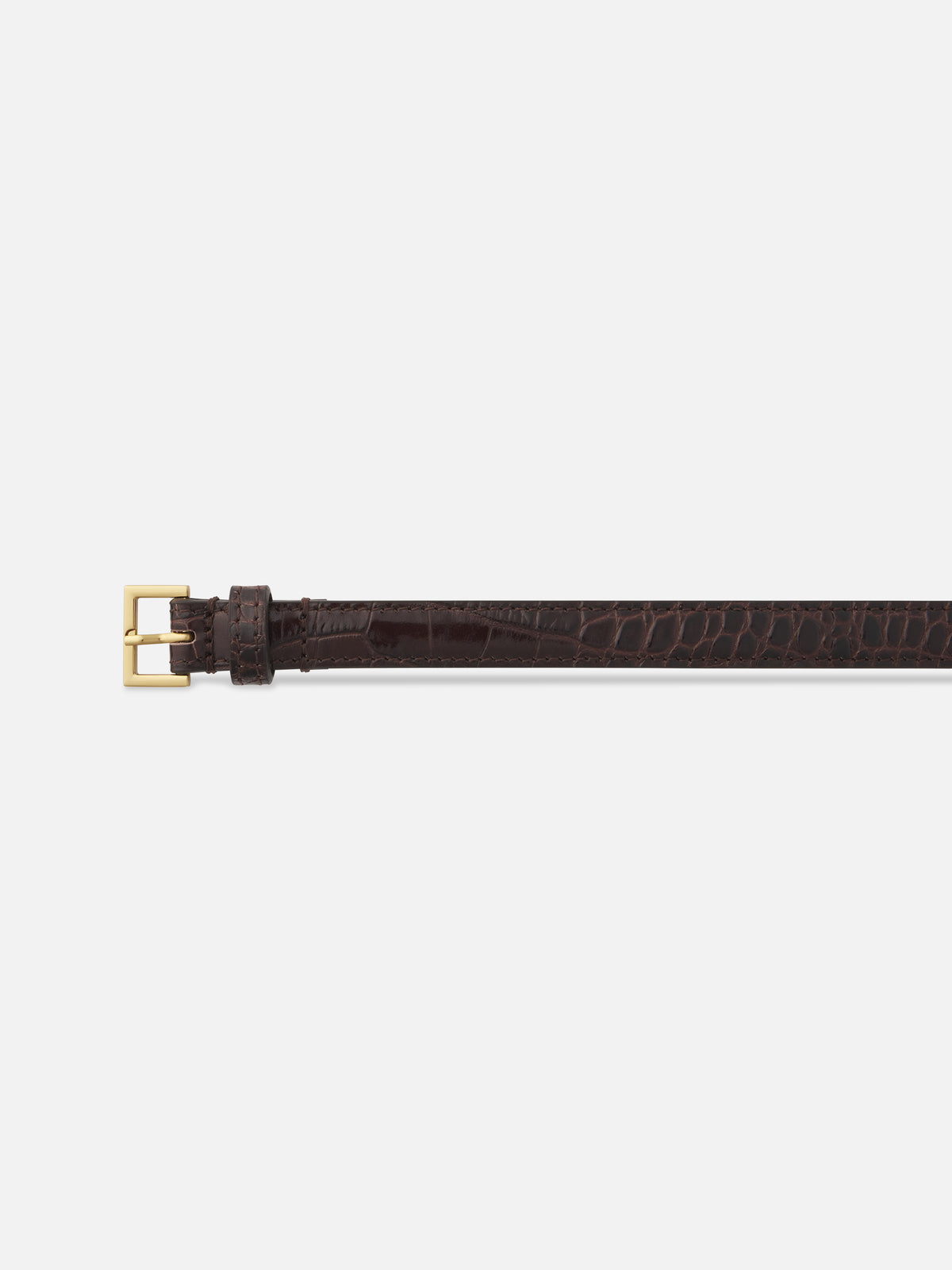 The Petite Square Buckle Belt -- Pomegranate Croc