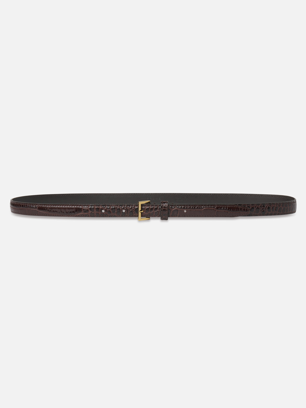The Petite Square Buckle Belt -- Pomegranate Croc