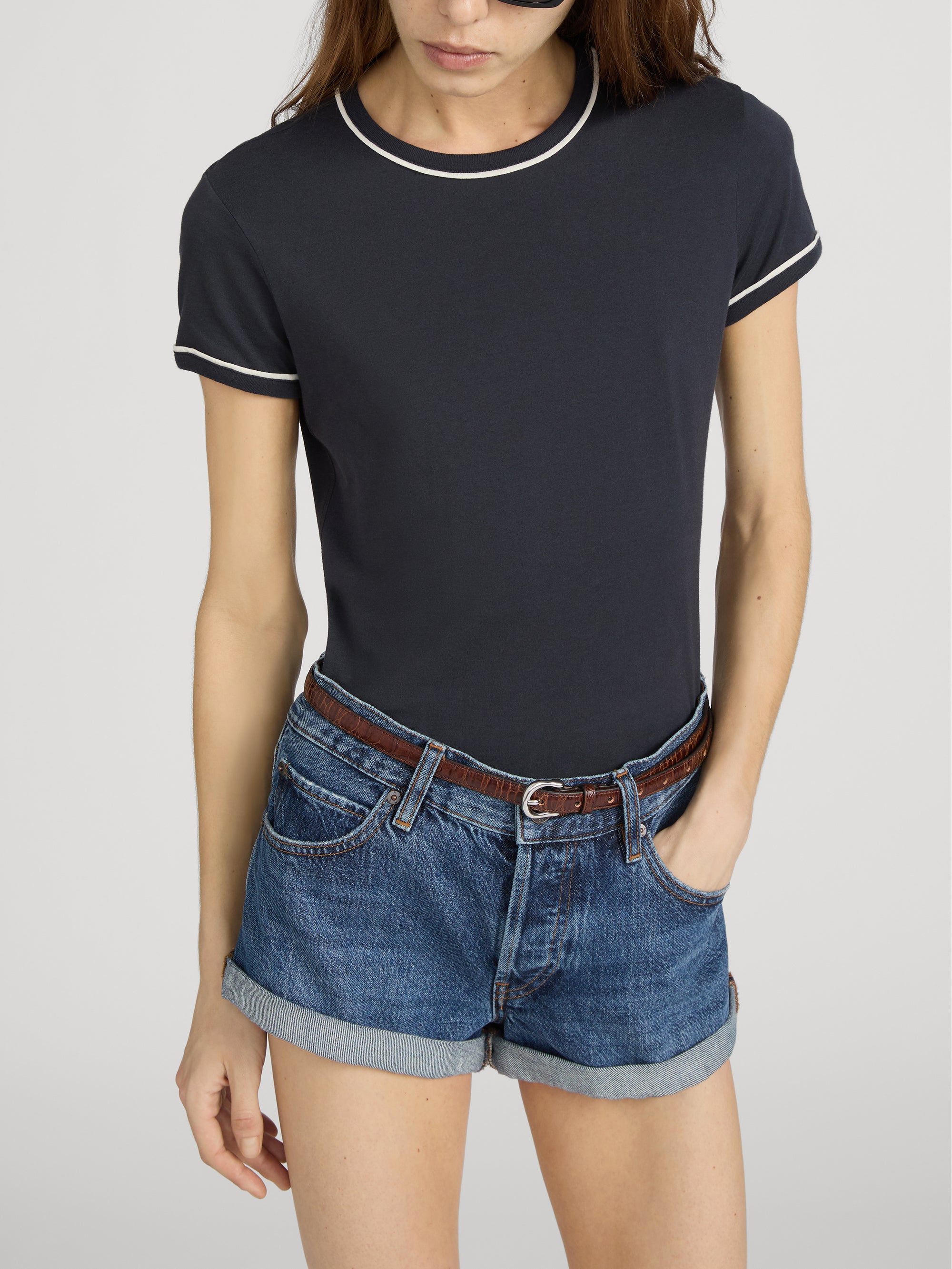 Tee on model front crop 