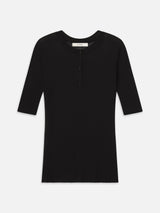 The Henley Rib Tee -- Black