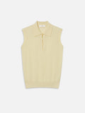 The Cashmere Sleeveless Polo -- Lemon