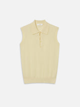 The Cashmere Sleeveless Polo -- Lemon