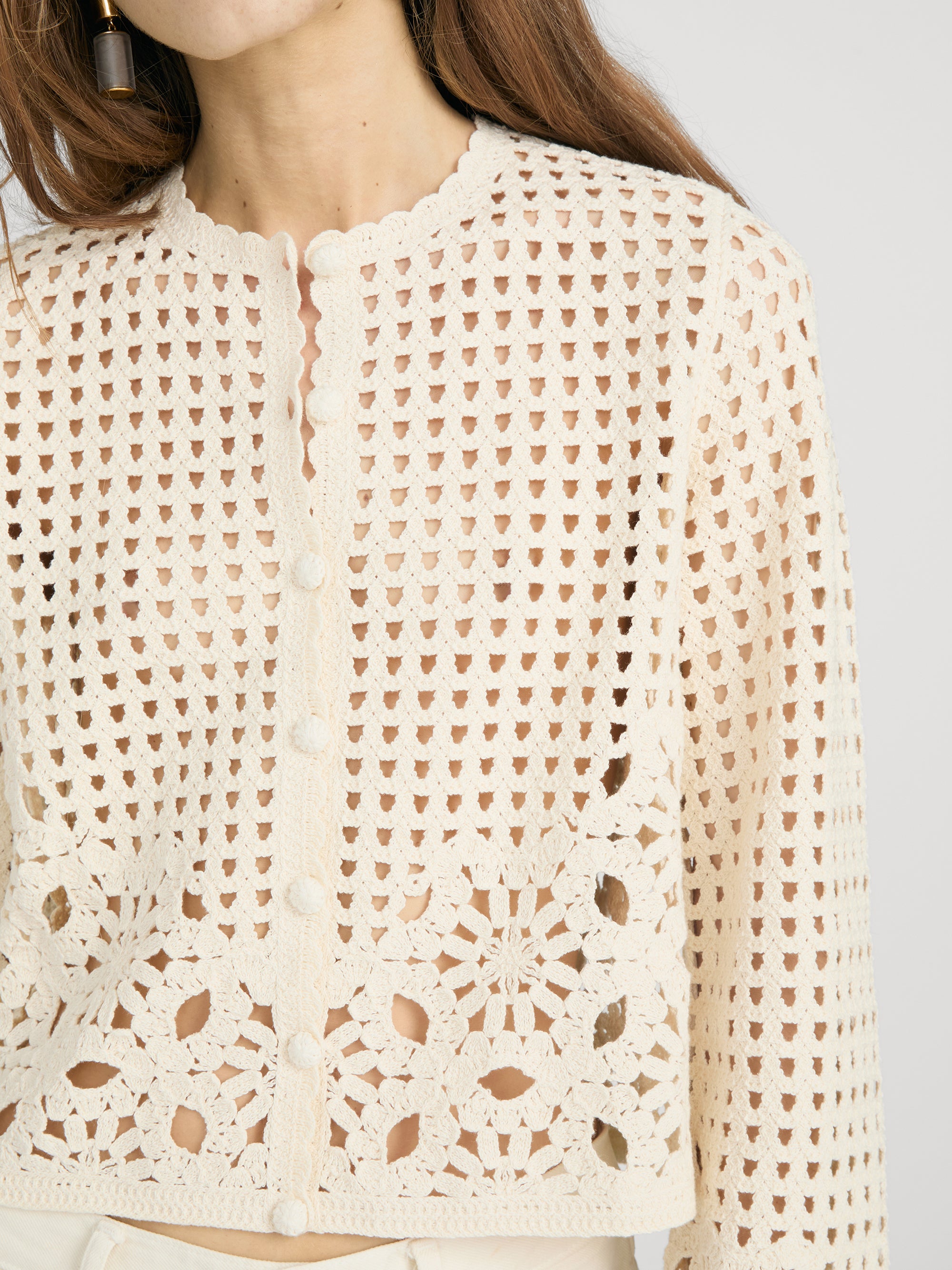 Cardi on model detail 