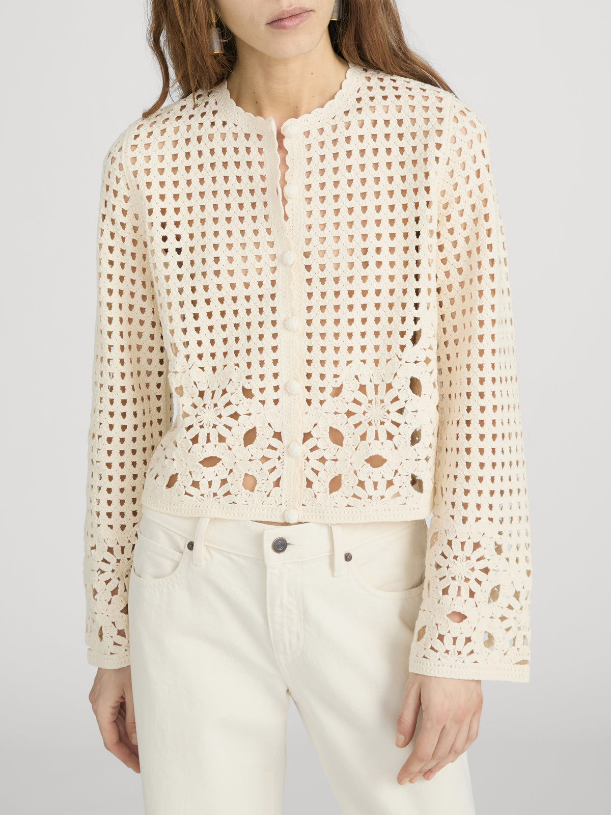 Cardi on model crop 