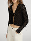 Cardigan on model side 
