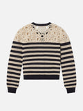 The Crochet Captain Cardigan -- Cream Multi