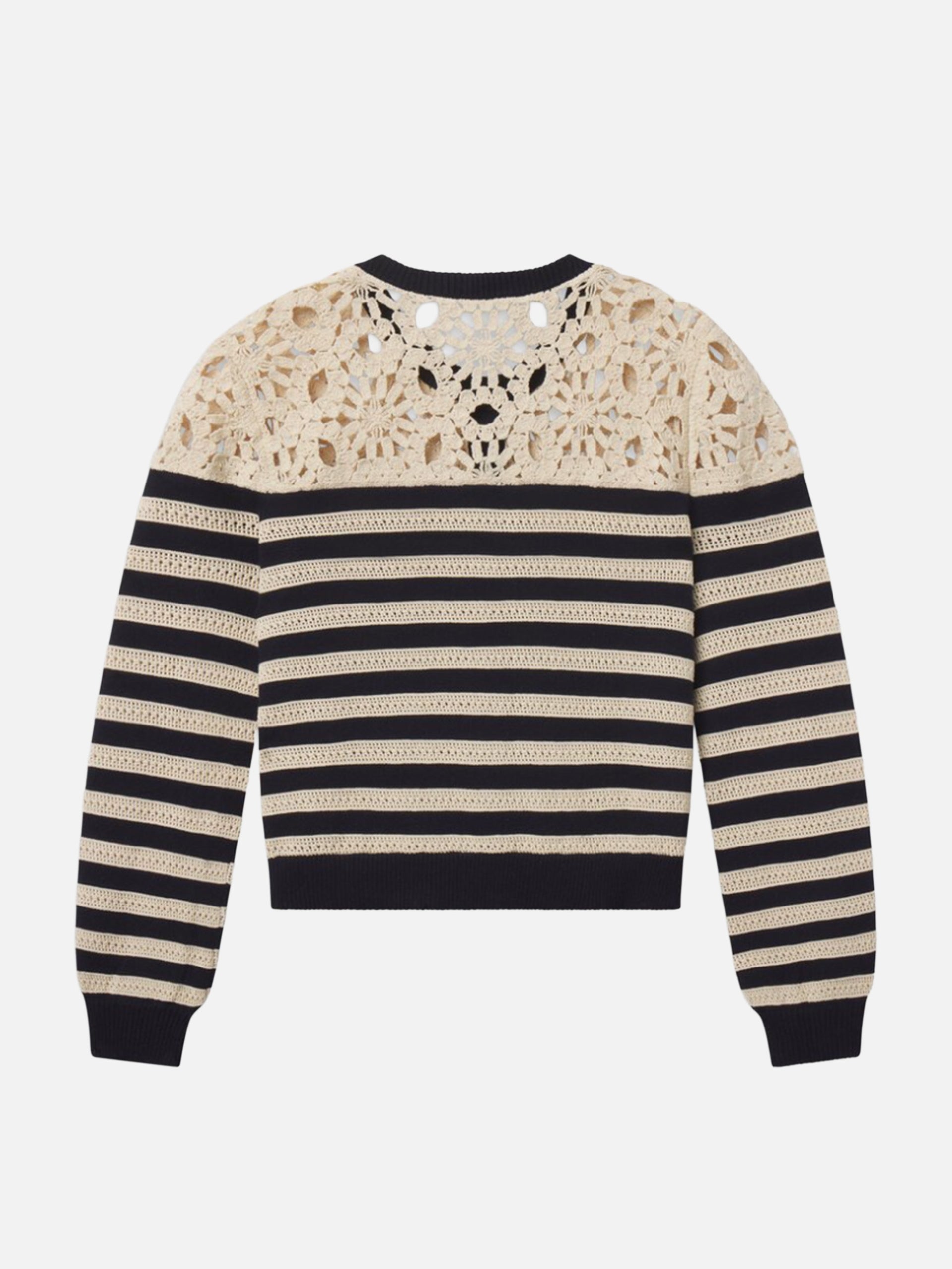 The Crochet Captain Cardigan -- Cream Multi