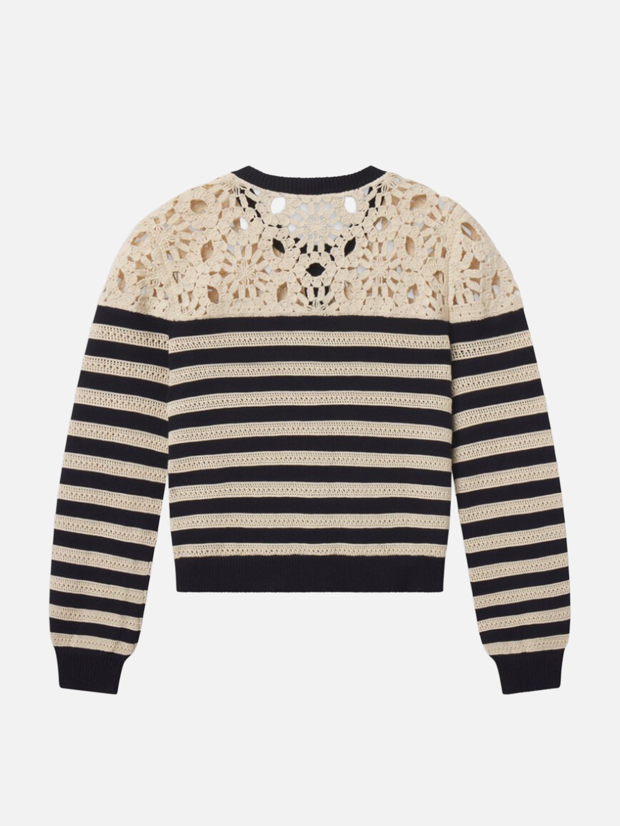 The Crochet Captain Cardigan -- Cream Multi