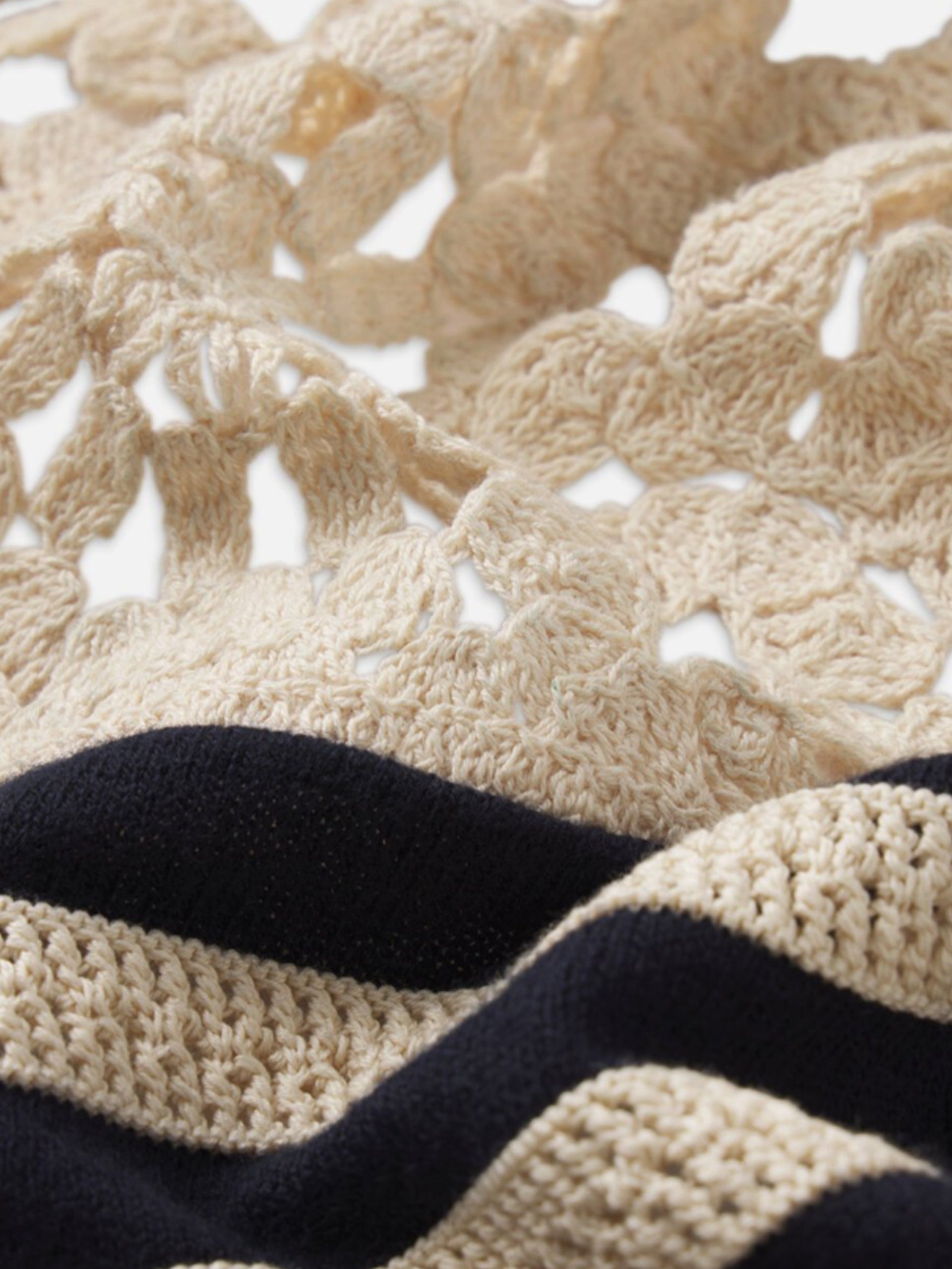 The Crochet Captain Cardigan -- Cream Multi