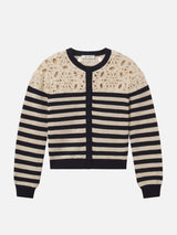 The Crochet Captain Cardigan -- Cream Multi